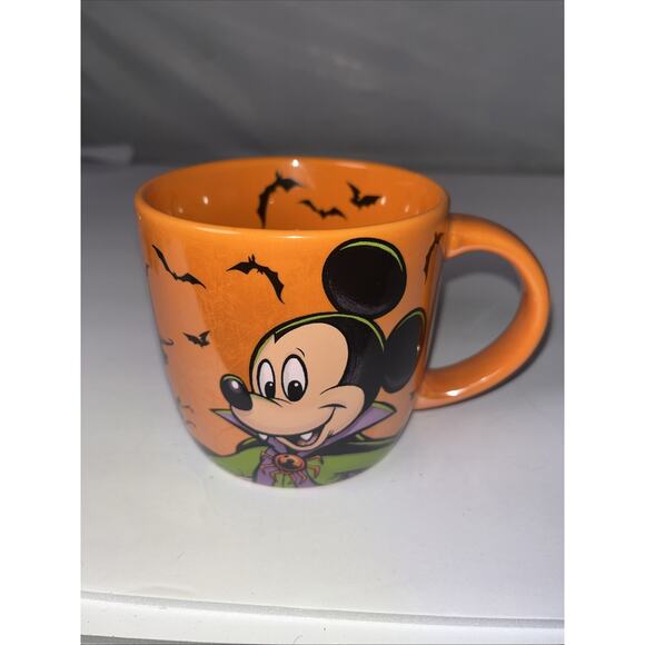 Rare Disneyland Halloween Mickey Mouse Vampire Boo To You Coffee Mug Cup Lustre - Picture 1 of 7